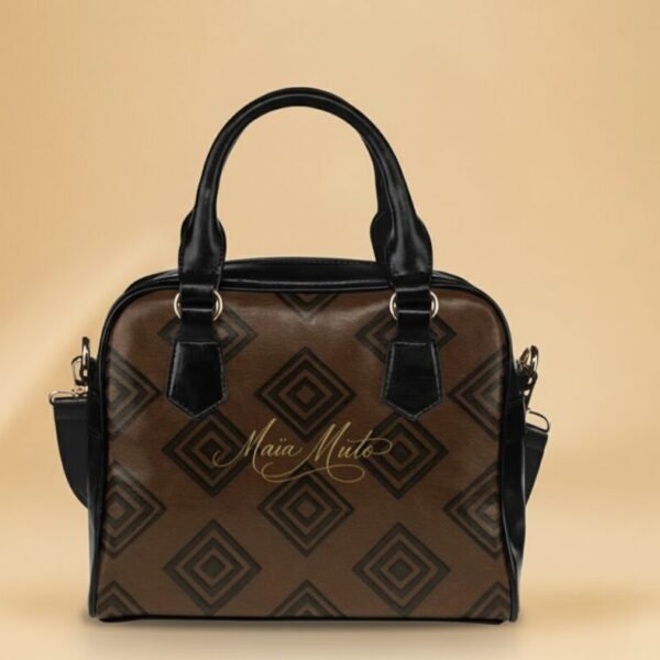 sac a main imprimé, marron et noir