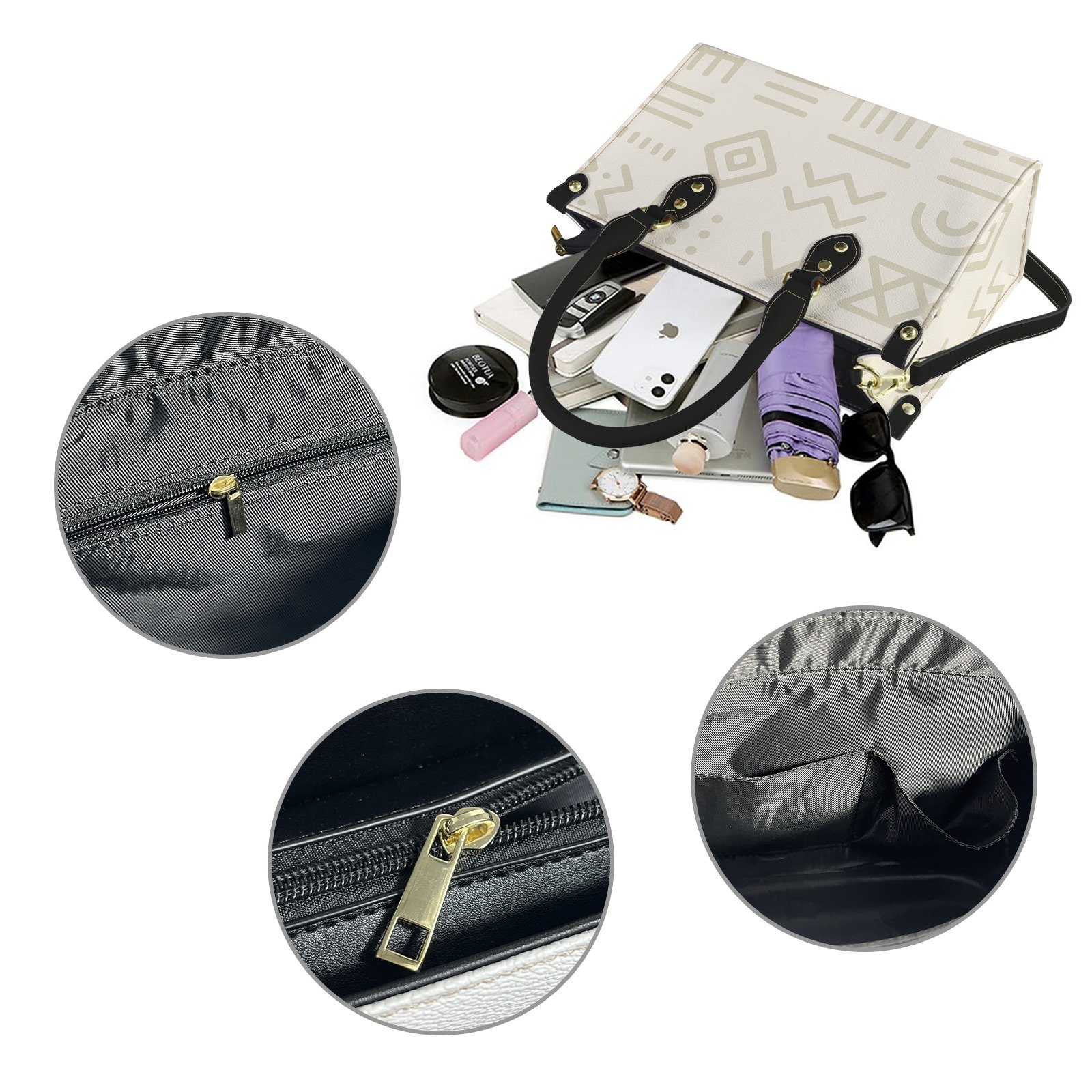 cc8748b2076f486173b964b6d7ab73b9.jpg Sac à main L’Amana Épure | Blanc & Motif Ethnique Chic | Maïa Muto – Image 2