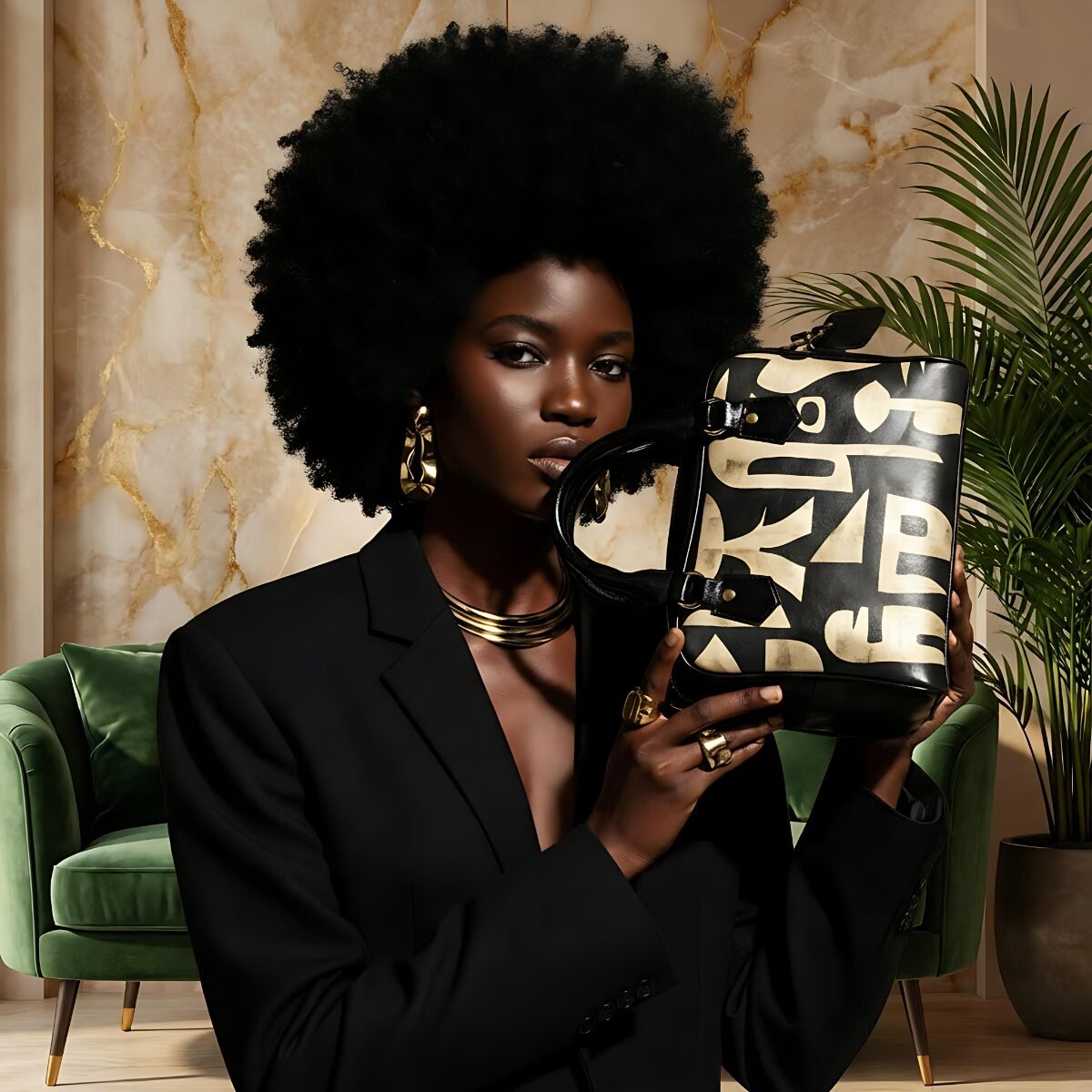 femme montrant un sac a main maia muto